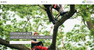 Screenshot Website Hochschule Geisenheim University