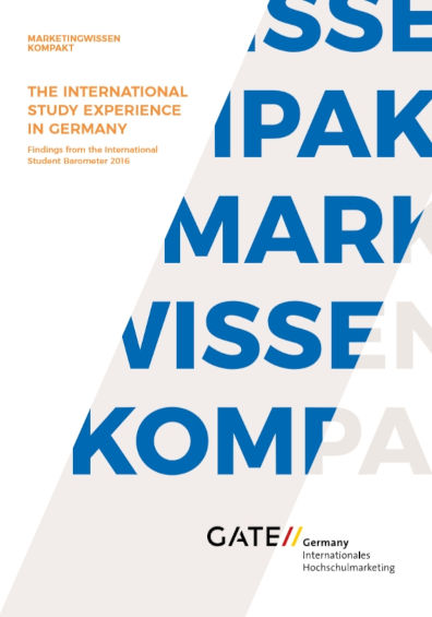 Cover der GATE-Germany-Publikation "The International Study Experience in Germany. Findings from the International Student Barometer 2016"