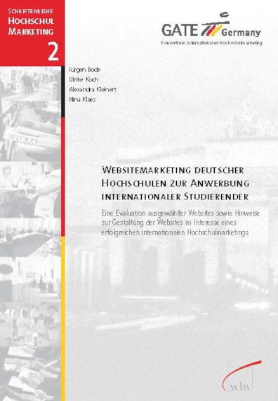 Cover der GATE-Germany-Publikation "Websitemarketing deutscher Hochschulen zur Anwerbung internationaler Studierender"
